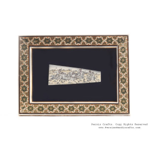 Miniature Hanpainting (Chovgan Game) with Khatam Frame - HM3103-Persian Handicrafts