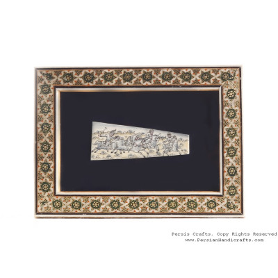 Miniature Hanpainting (Chovgan Game) with Khatam Frame - HM3103