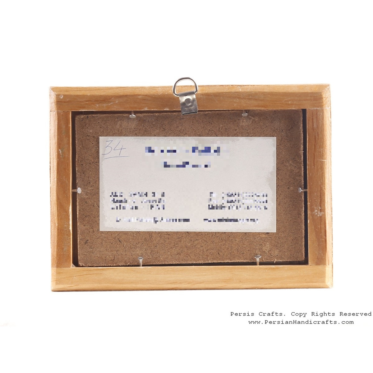 Miniature Hanpainting (Chovgan Game) with Khatam Frame - HM3103-Persian Handicrafts