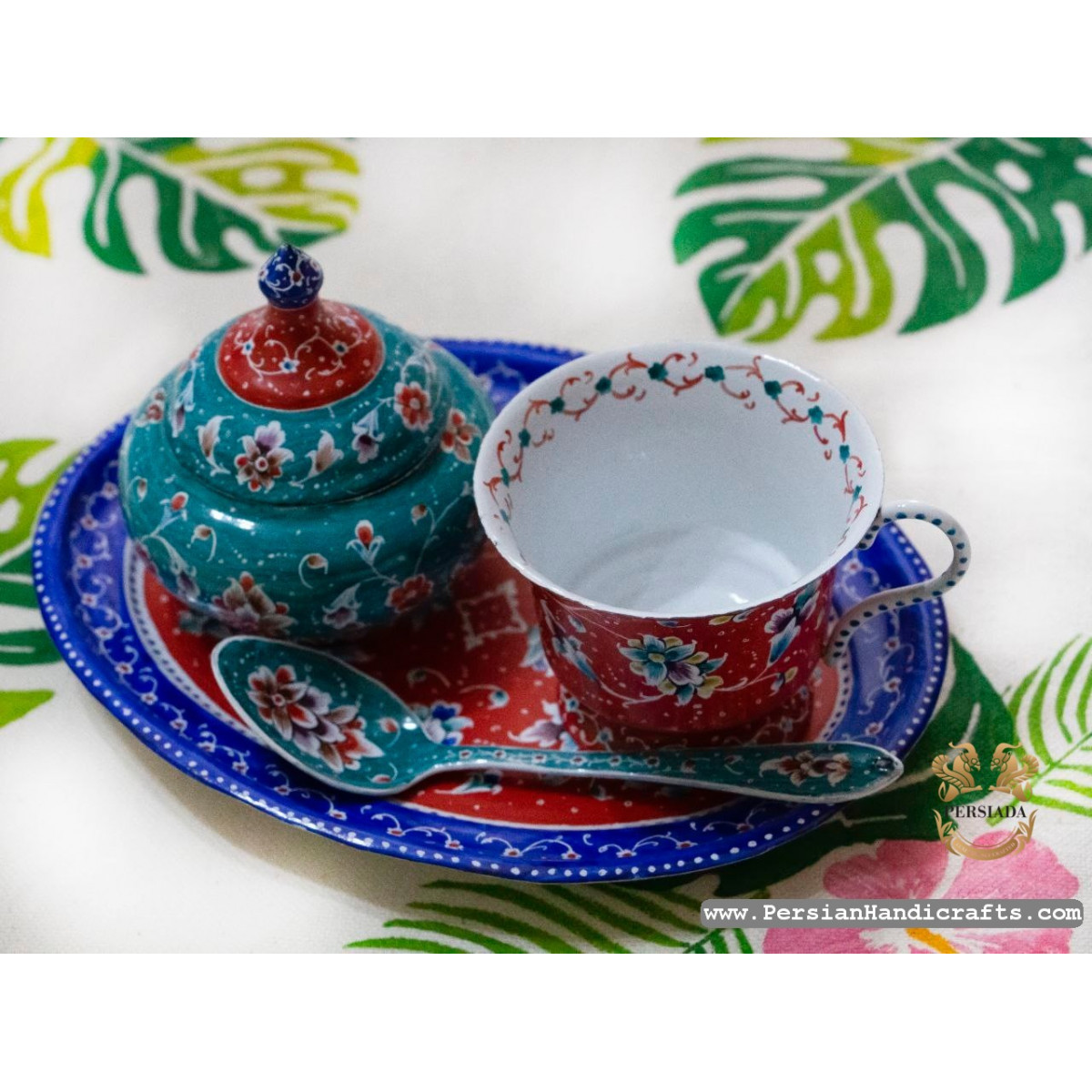 Tea Sugar Set | Hand Painted Minakari | PHE2101 | Persiada