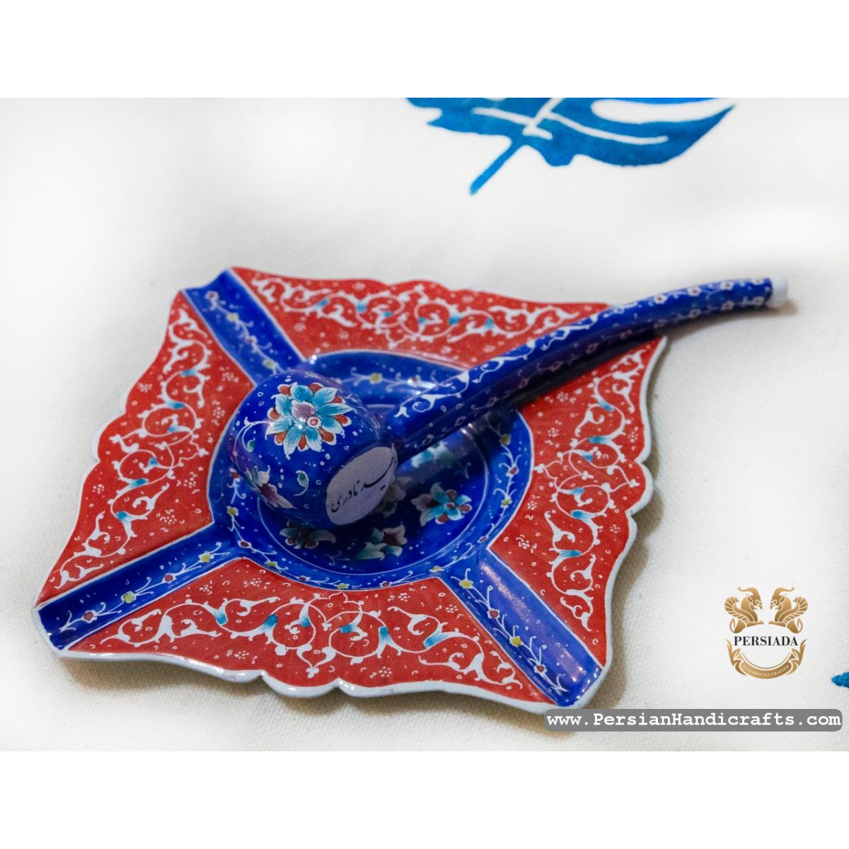 Pipe Ashtray Set | Hand Painted Minakari | PHE2103 | Persiada