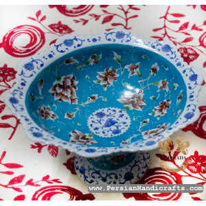 Pedestal Dish | Hand Painted Minakari | PHE2113 | Persiada