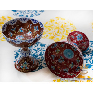 Pedestal Dish | Hand Painted Minakari | PHE2113 | Persiada