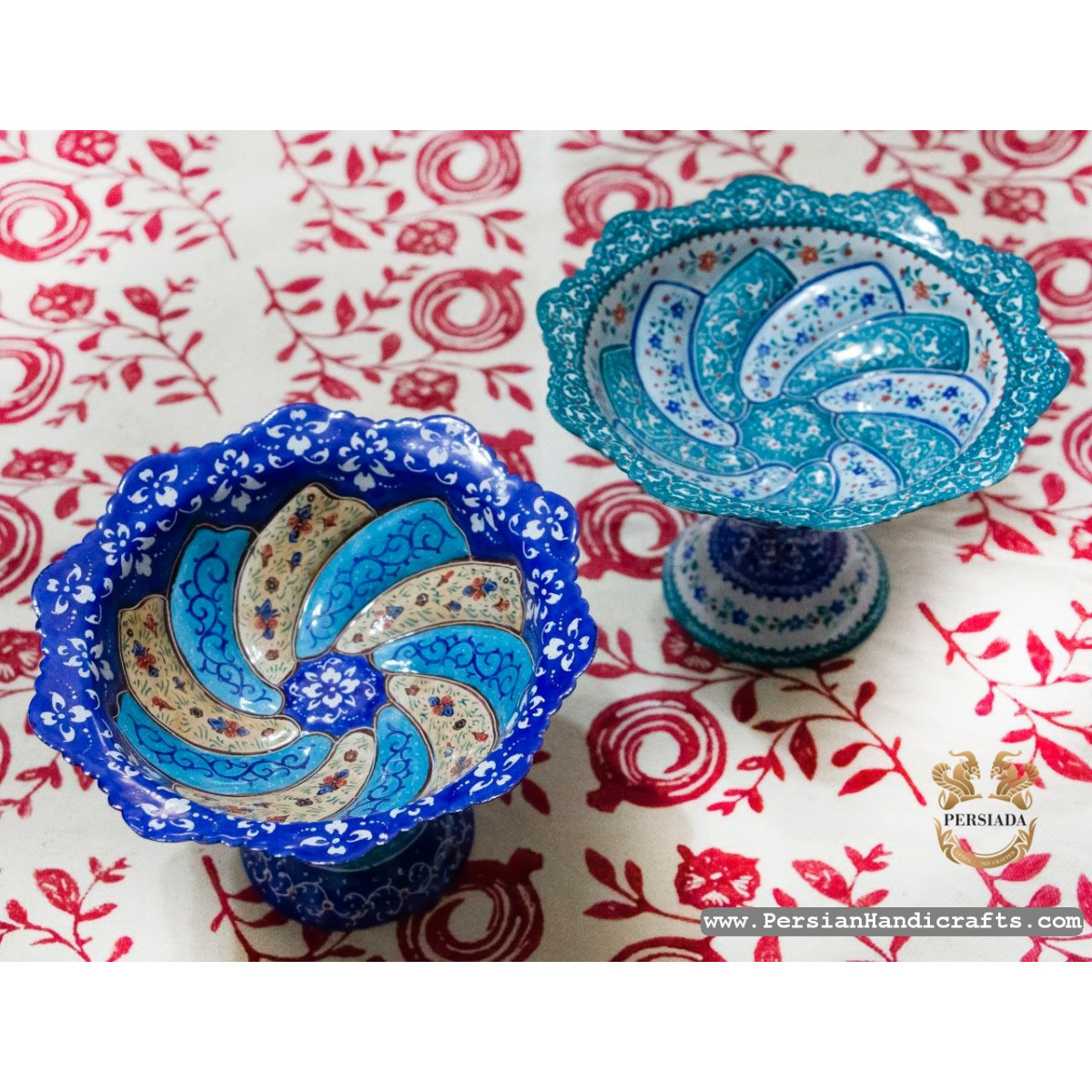 Pedestal Dish | Hand Painted Minakari | PHE2113 | Persiada