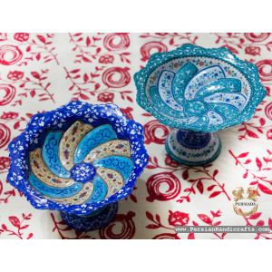 Pedestal Dish | Hand Painted Minakari | PHE2113 | Persiada