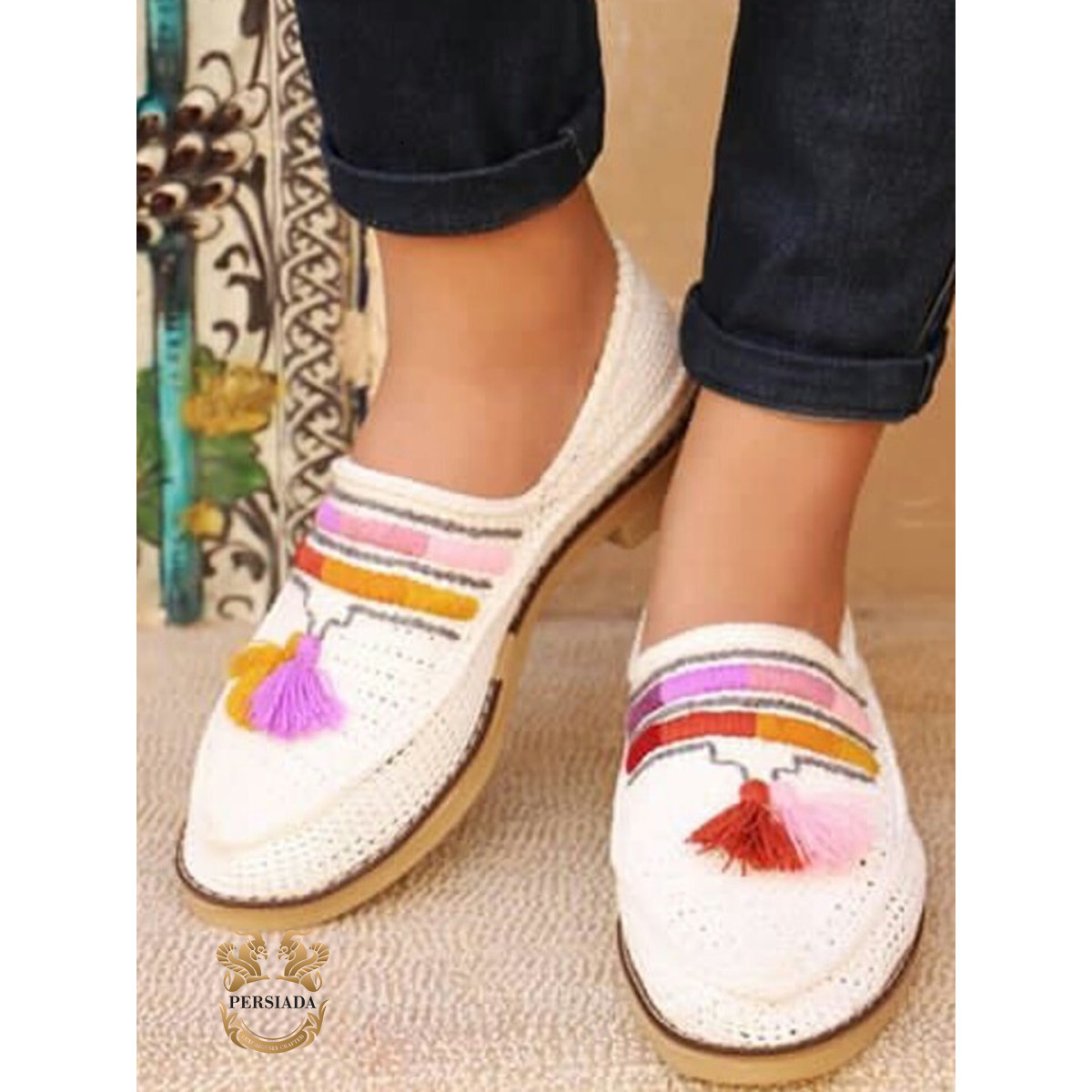 Give Traditional Persian Shoes | Cotton Handmade | PHG701 | Persiada