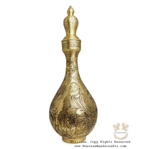 Antique Style Liquor Decanter | Miniature on Brass Handgraved Ghalamzani | PHGL702