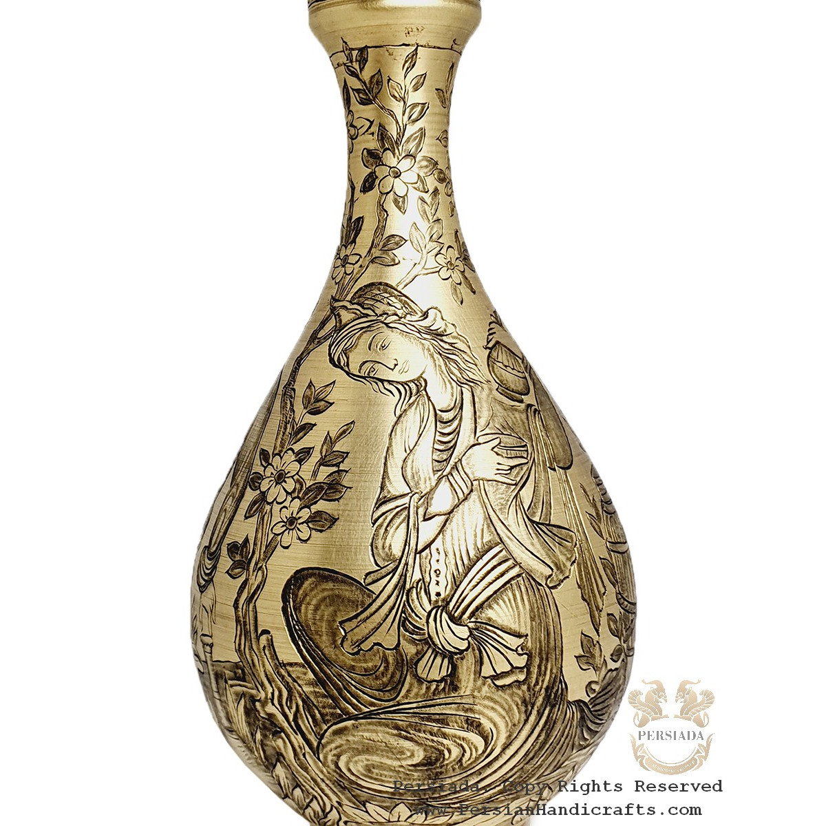 Antique Style Liquor Decanter | Miniature on Brass Handgraved Ghalamzani | PHGL702