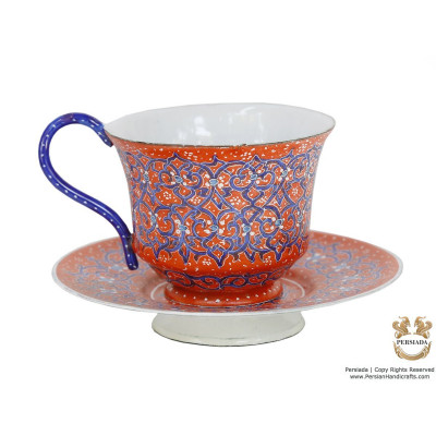 Tea Cup & Saucer Set - Enamel Minakari | PE4104