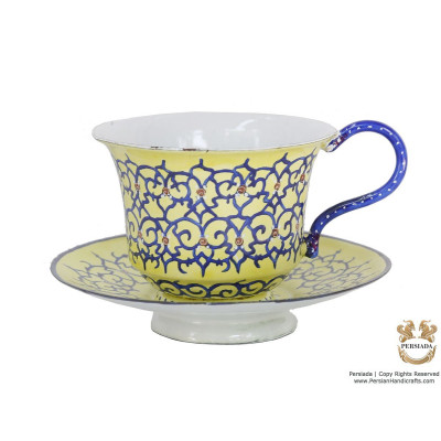 Tea Cup & Saucer Set - Enamel Minakari | PE4104