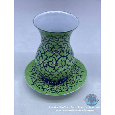 Enamel (Minakari) Tea Cup & Saucer - PE1040