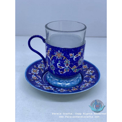 Enamel (Minakari) Tea Cup & Saucer - PE1054