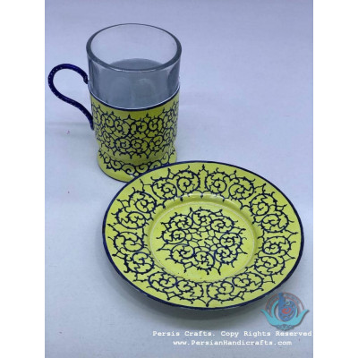 Enamel (Minakari) Tea Cup & Saucer - PE1055