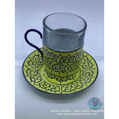 Enamel (Minakari) Tea Cup & Saucer - PE1055