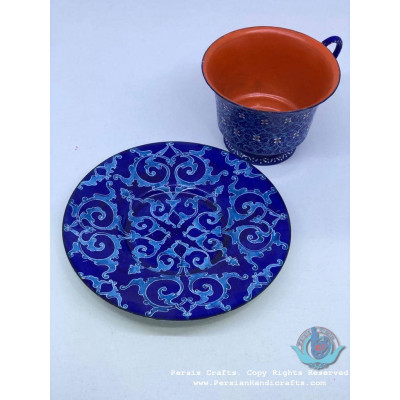 Enamel (Minakari) Tea Cup & Saucer - PE1056