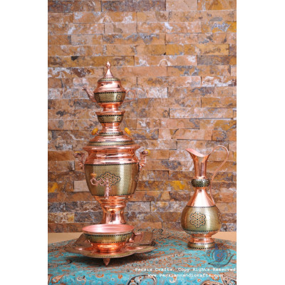 Khatam Marquetry on Copper Traditional Samovar Tea Maker - PKH1011