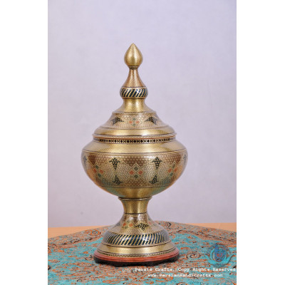 privileged Khatam Marquetry Flower Vase & Pedestal Dish Set - PKH1016