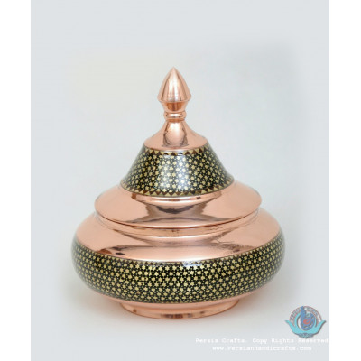 Khatam on Copper Candy Bowl Dish - PKH1030