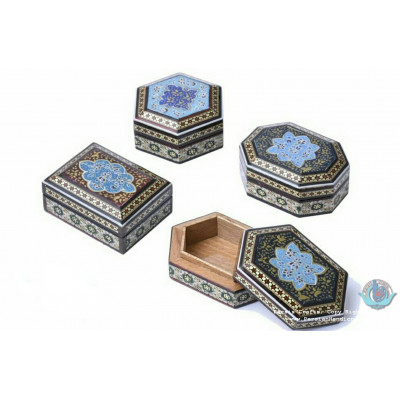 Khatam Wood Marquetry Jewelry Box - PKH1049