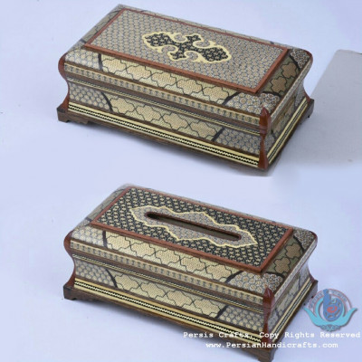 Privileged Custom Design Khatam Marquetry Tissue Box  - PKH1054