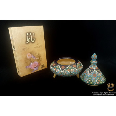 Candy Pot Persian Enamel on Pottery | HPM520 Candy Pot Persian Enamel on Pottery | HPM520