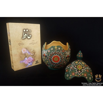 Sugar Pot Persian Enamel on Pottery | HPM523