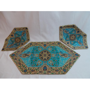 3PCS Termeh Luxury Tablecloth - HT3001-Persian Handicrafts
