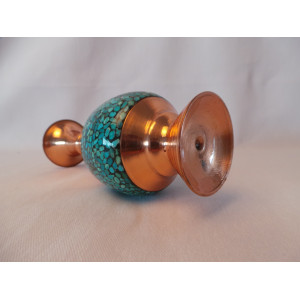 Persian Turquoise Inlying  Vase - HTI1037-Persian Handicrafts