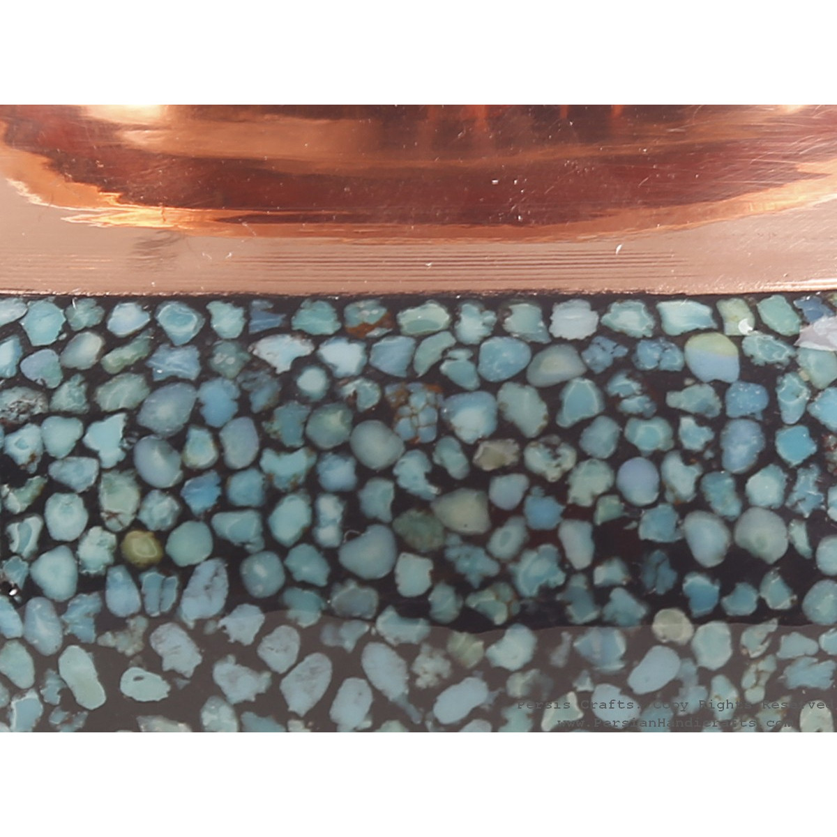 Turquoise Inlaying (FiroozehKoobi) Sugar/Candy Pot - HTI3002-Persian Handicrafts