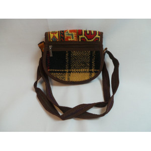 Shoulder / Saddle Leather & Kilim Handmade Bag - HPW3002-Persian Handicrafts