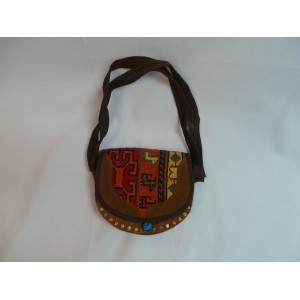 Shoulder / Saddle Leather & Kilim Handmade Bag - HPW3002-Persian Handicrafts