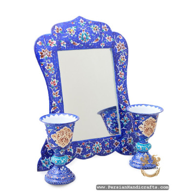 Mirror Candlestick | Hand Painted Enamel Minakari | HE7105
