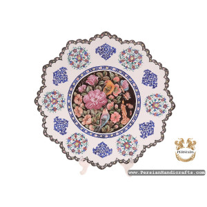 Wall Plate | Flower & Bird Enamel Minakari | HE7106 | Persiada