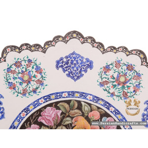 Wall Plate | Flower & Bird Enamel Minakari | HE7106 | Persiada