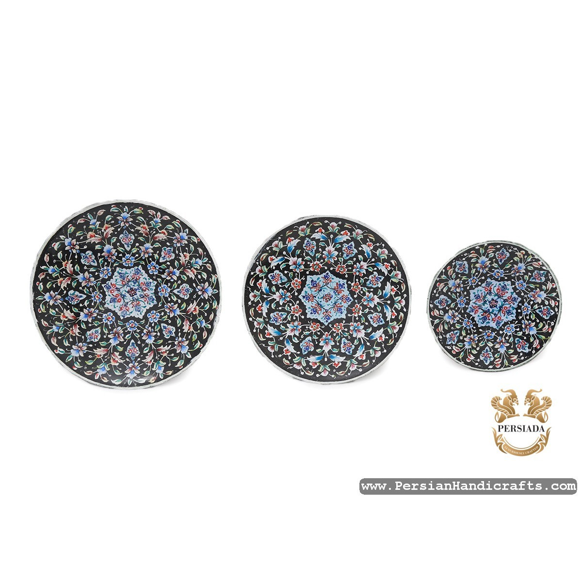 Wall Plate Set | Hand Painted Enamel Minakari | HE7115 | Persiada