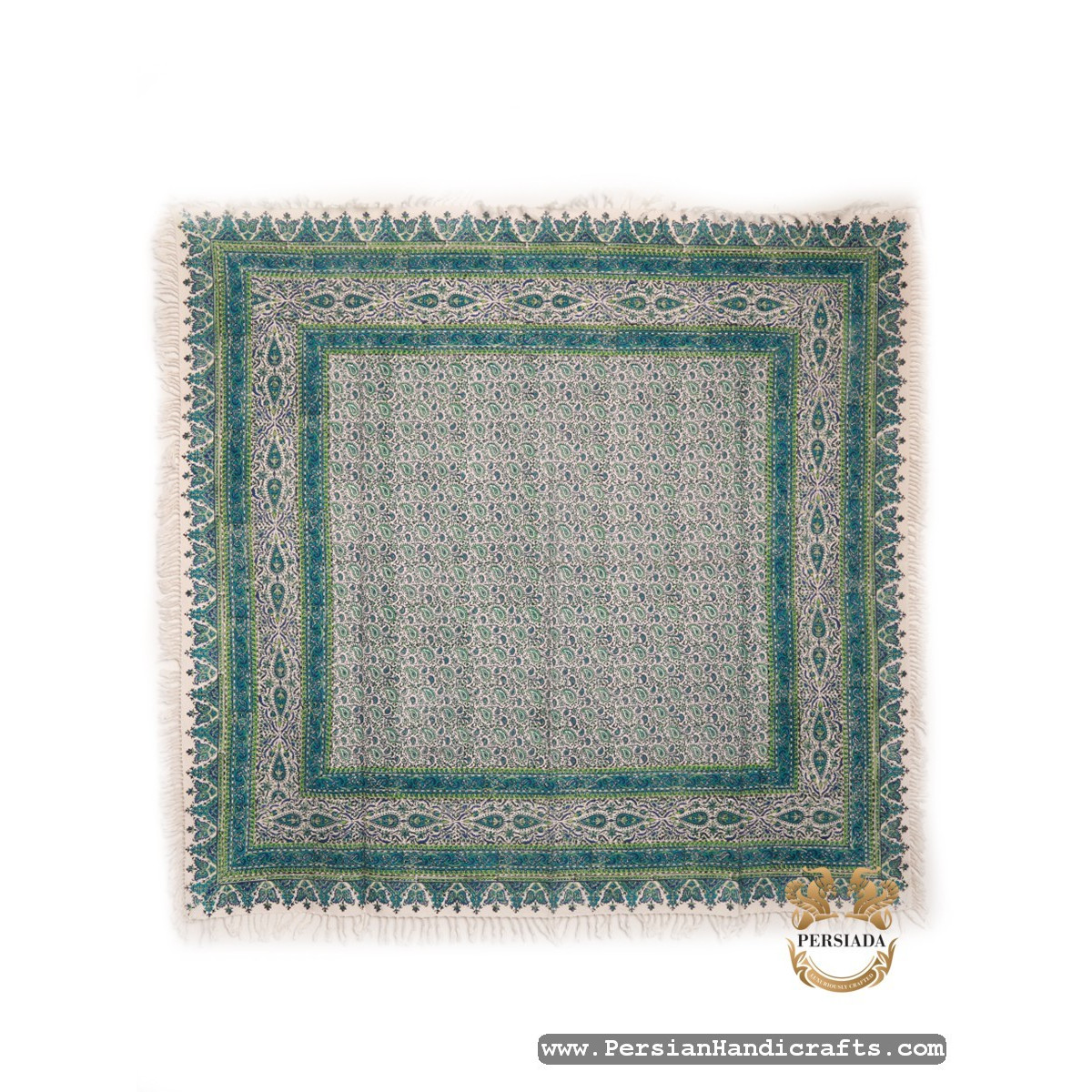 Square Tablecloth | Hand Printed Ghalamkar | HGH7102 | Persiada