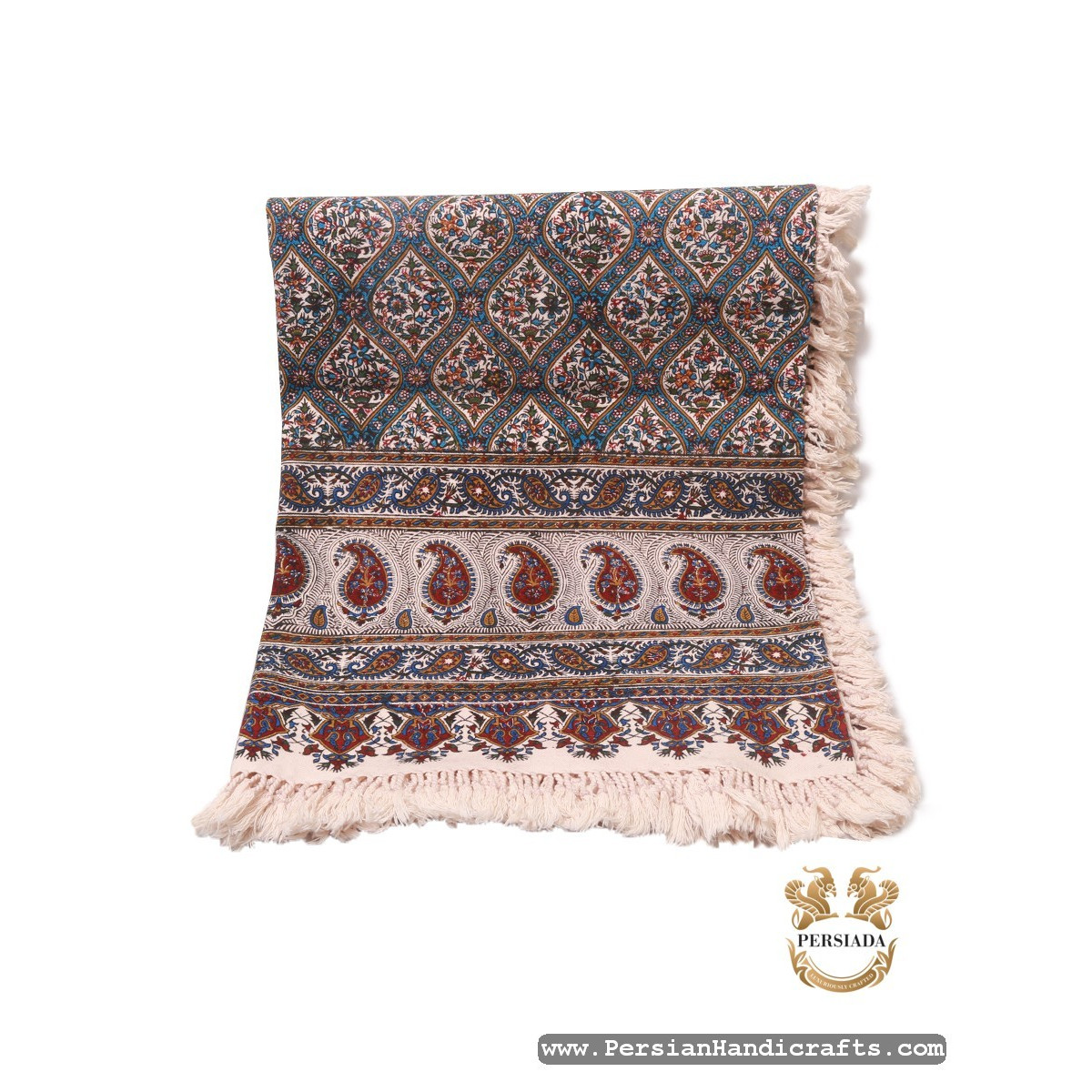 Square Tablecloth | Hand Printed Ghalamkar | HGH7103 | Persiada