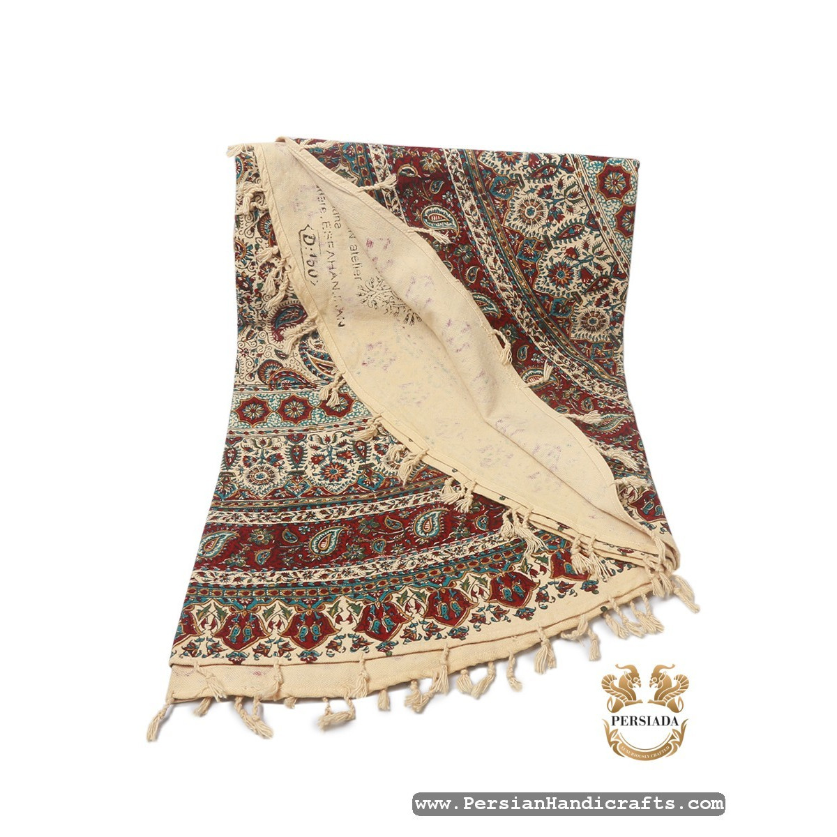 Round Tablecloth | Hand Printed Ghalamkar | HGH7105 | Persiada