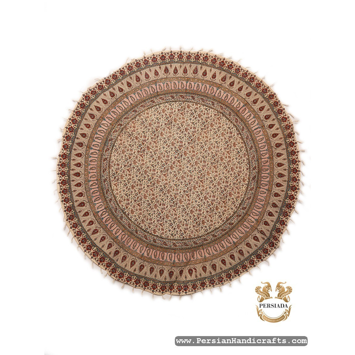 Round Tablecloth | Hand Printed Ghalamkar | HGH7106 | Persiada