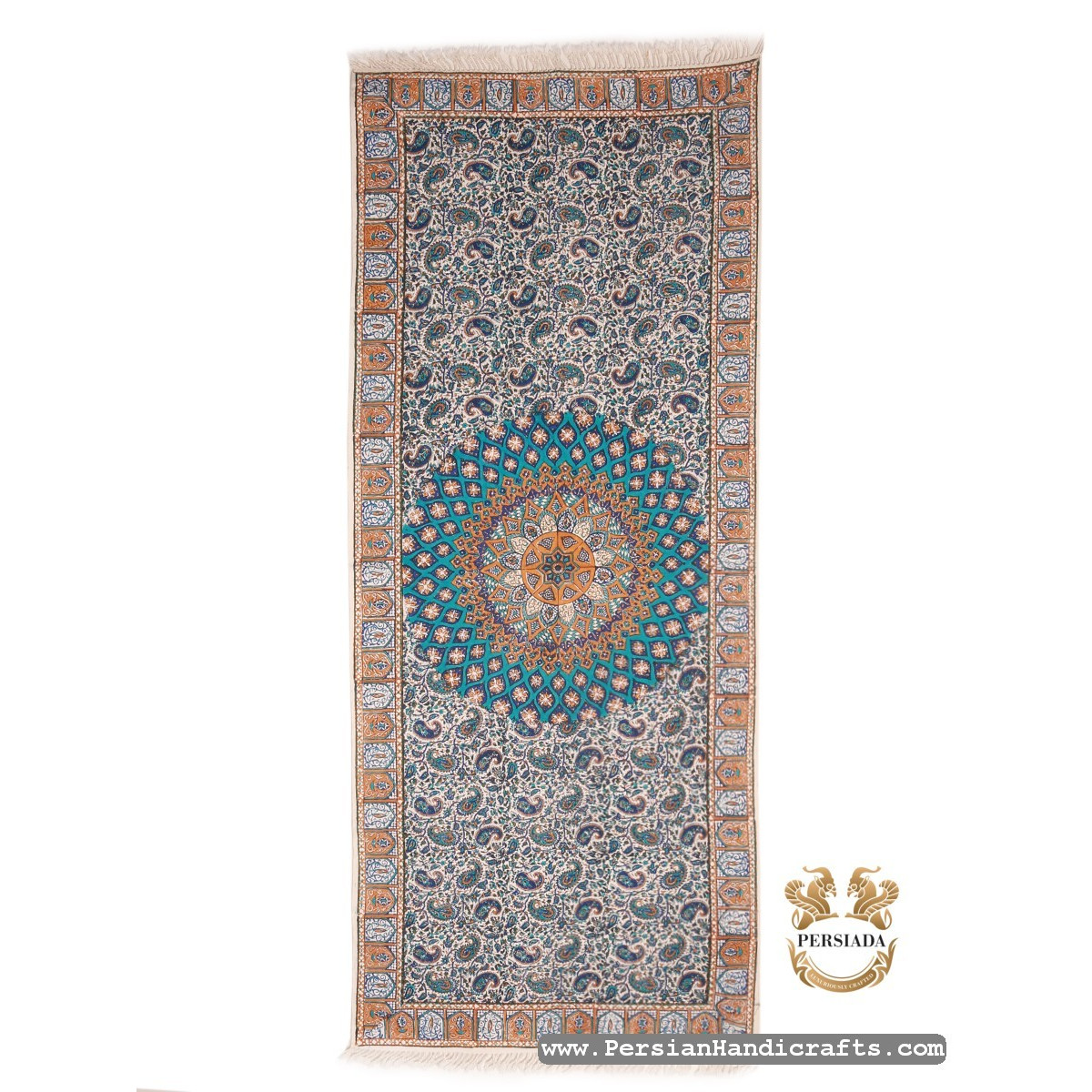 Rectangle Tablecloth | Hand Printed Ghalamkar | HGH7109 | Persiada