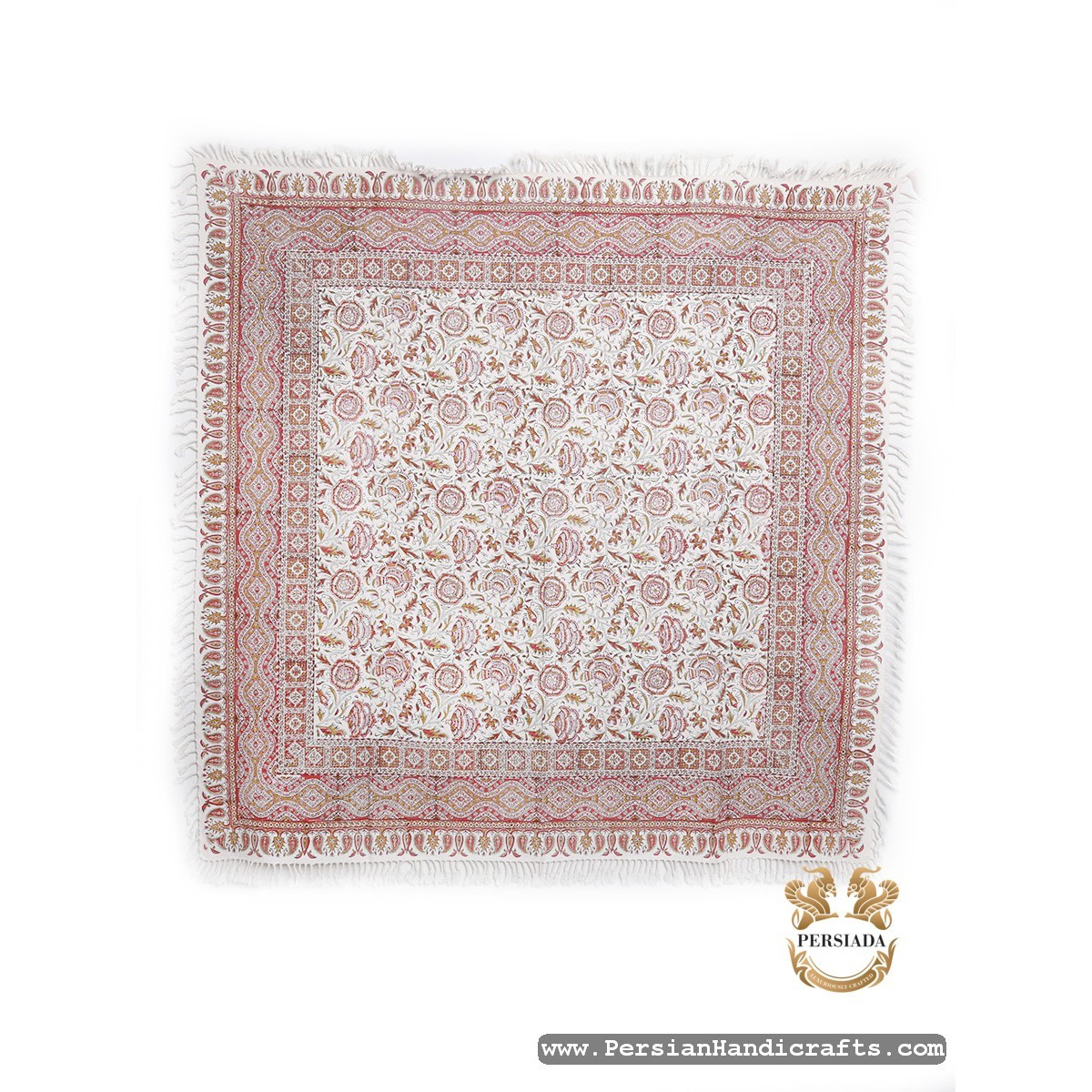 Square Tablecloth | Hand Printed Ghalamkar | HGH7117 | Persiada