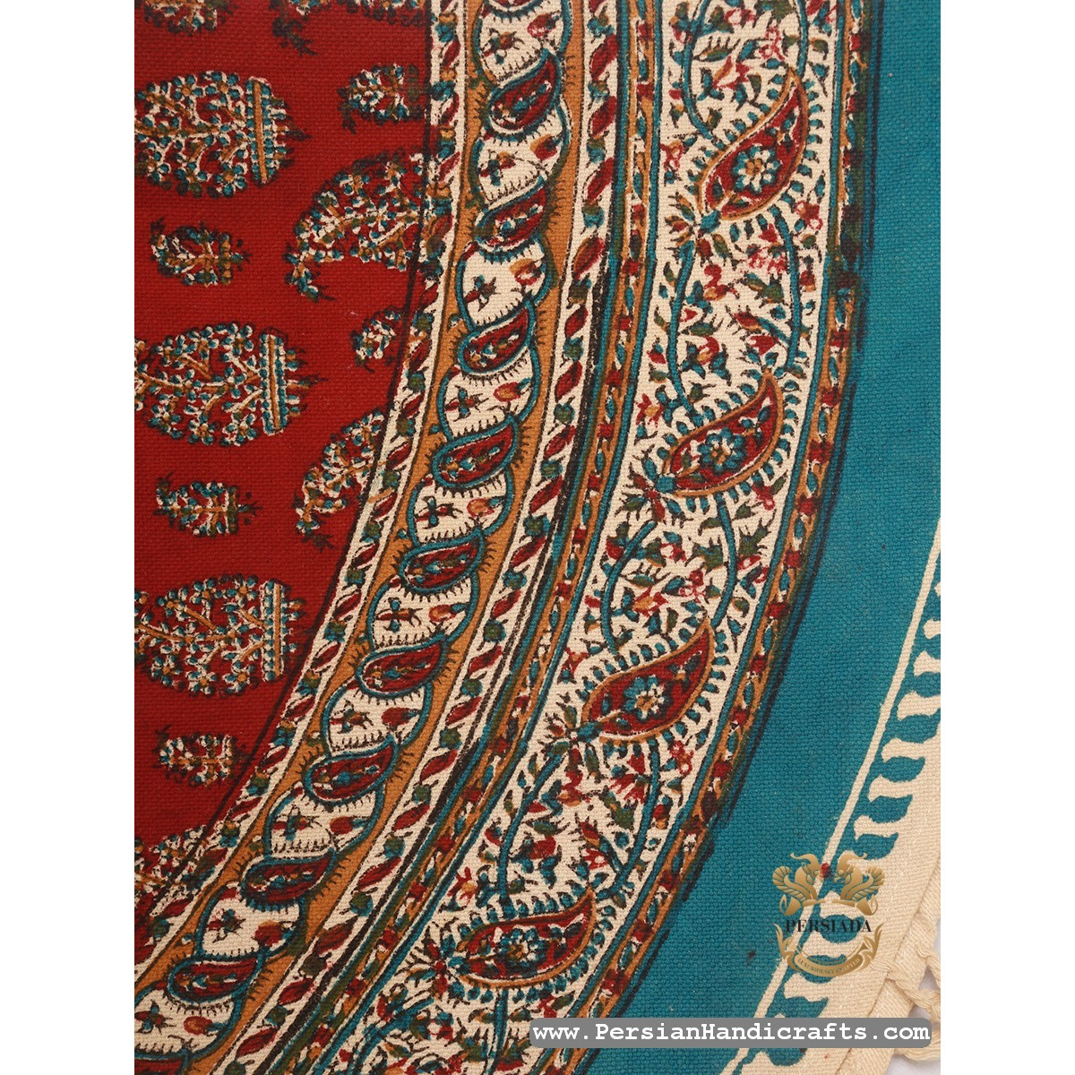 Round Tablecloth | Hand Printed Ghalamkar | HGH7121 | Persiada