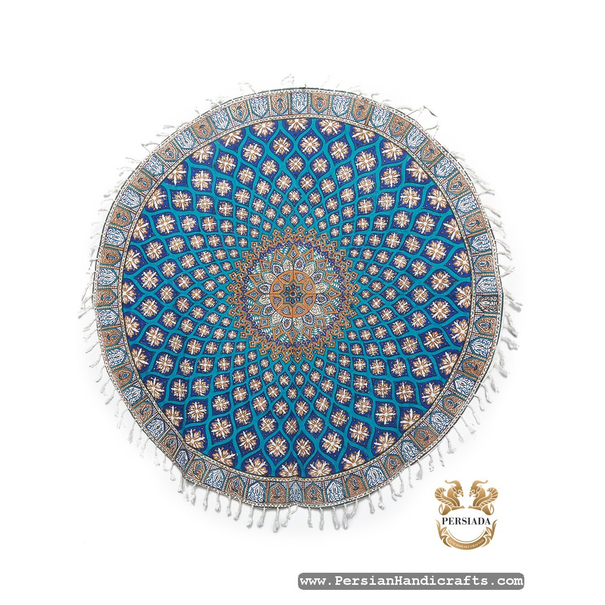 Round Tablecloth | Hand Printed Ghalamkar | HGH7122 | Persiada