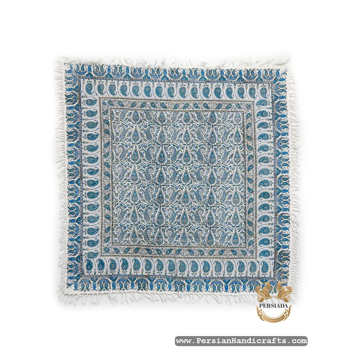 Square Tablecloth | Hand Printed Ghalamkar | HGH7127 | Persiada