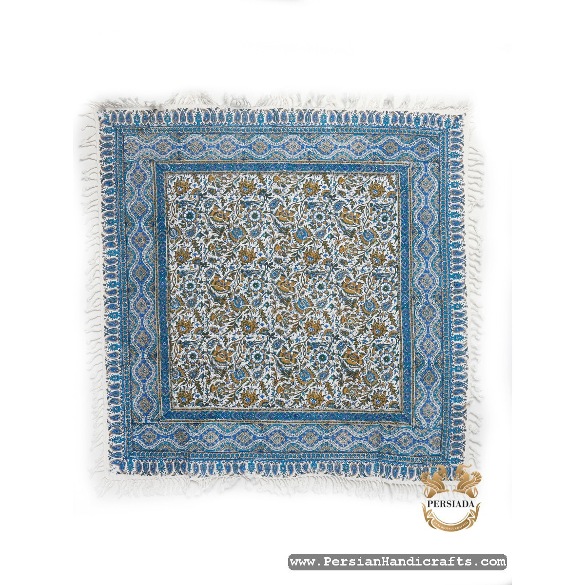 Square Tablecloth | Hand Printed Ghalamkar | HGH7128 | Persiada