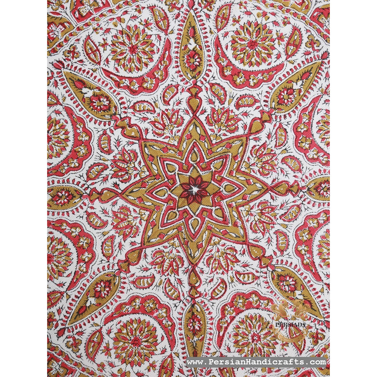 Square Tablecloth | Hand Printed Ghalamkar | HGH7129 | Persiada