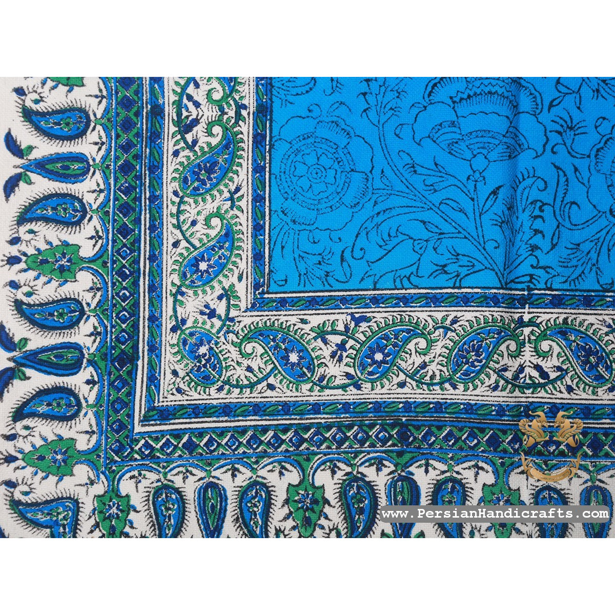 Square Tablecloth | Hand Printed Ghalamkar | HGH7130 | Persiada