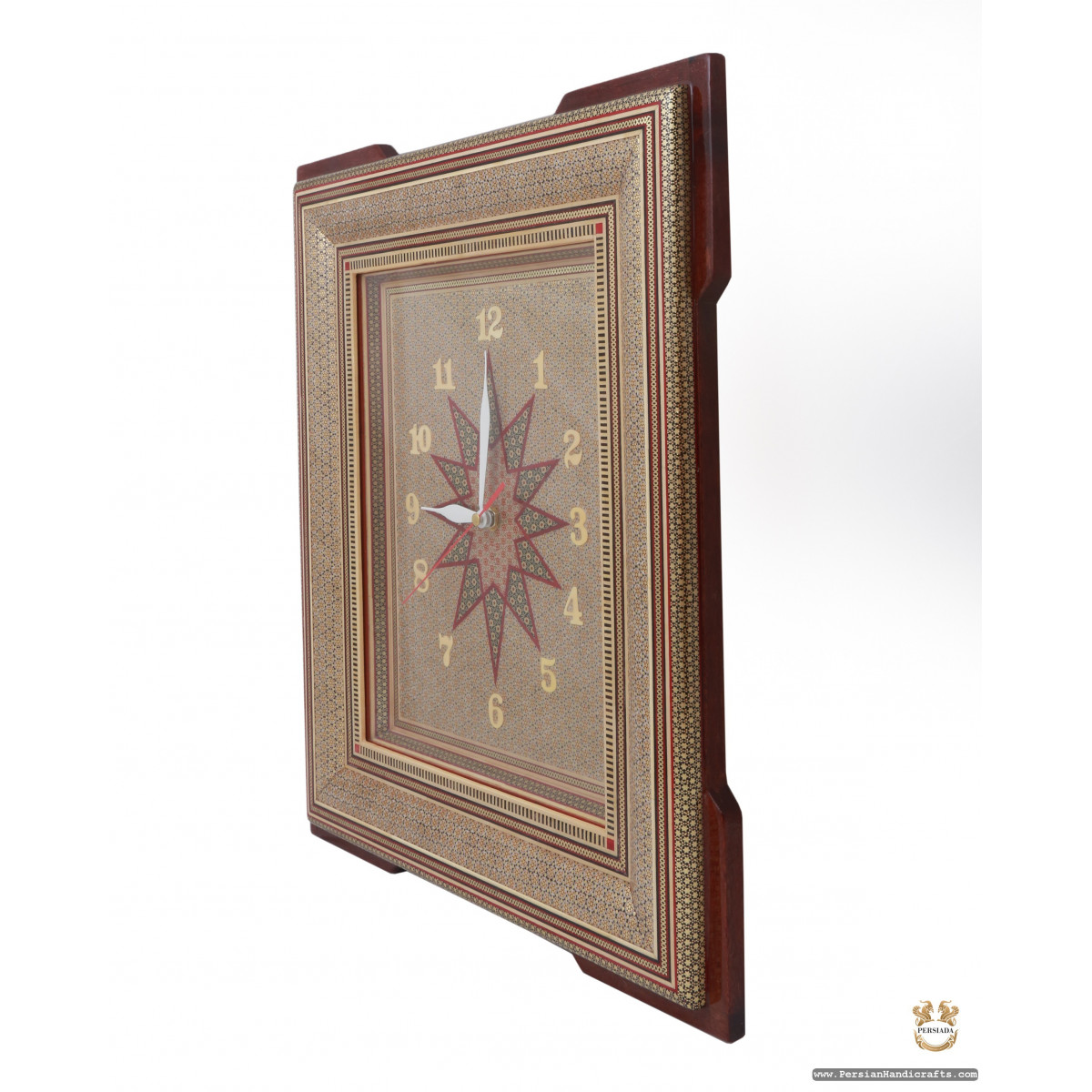 Wall Clock | Classy Khatam Marquetry | HKH7106 | Persiada