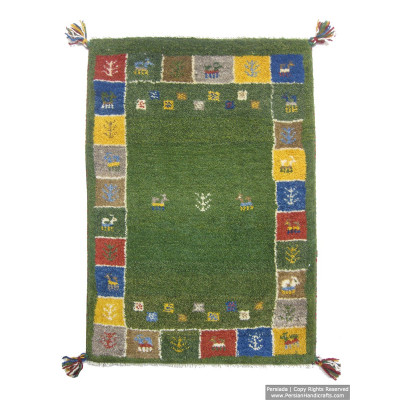 Gabbeh Wool Rug from Persian Ghashghai Nomads - RG5014