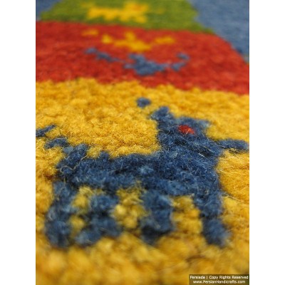 Gabbeh Wool Rug from Persian Ghashghai Nomads - RG5018 Gabbeh Wool Rug from Persian Ghashghai Nomads - RG5018